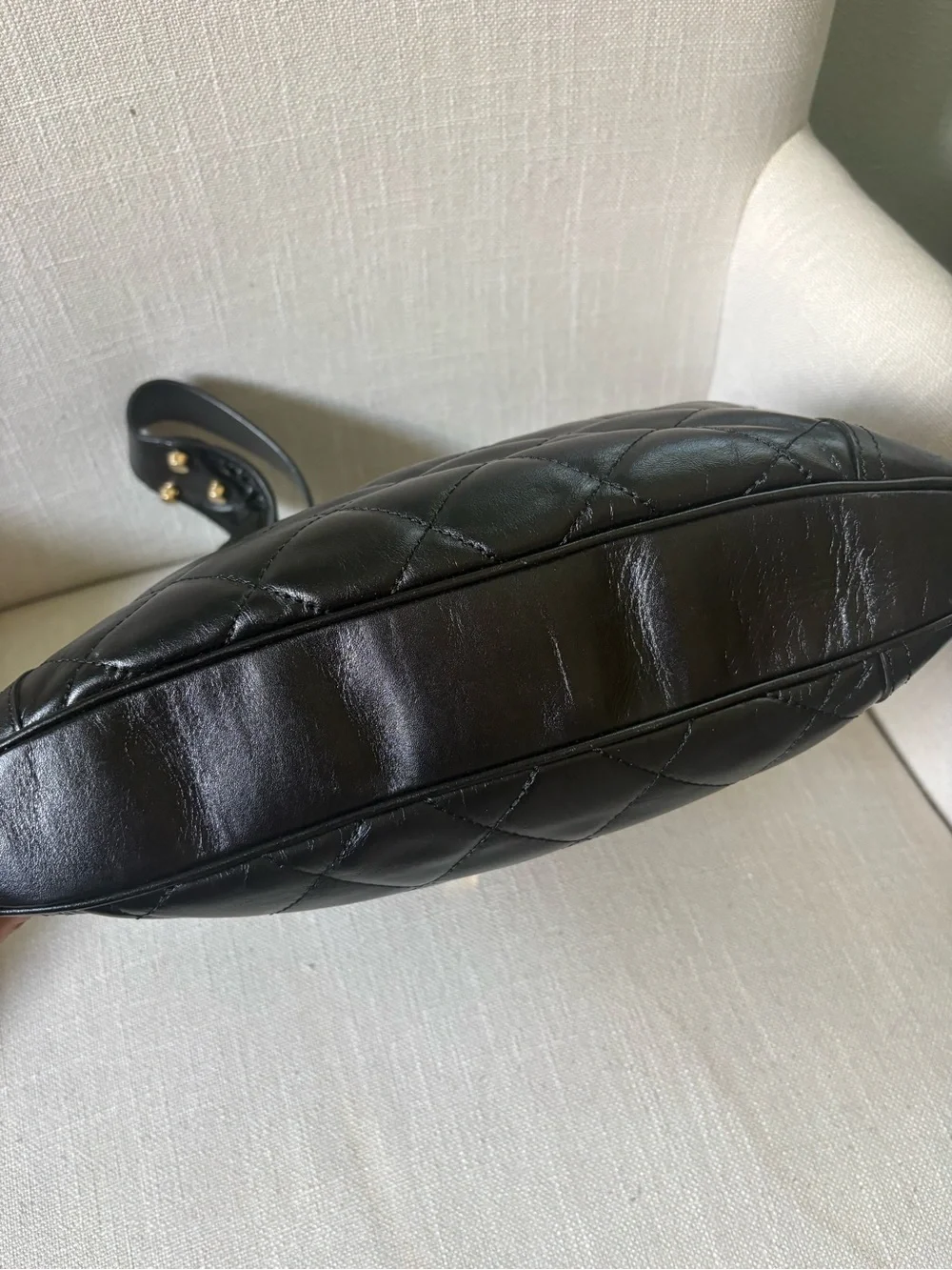 Burberry Black Quilted Leather Shoulder Bag with Gold Hardware